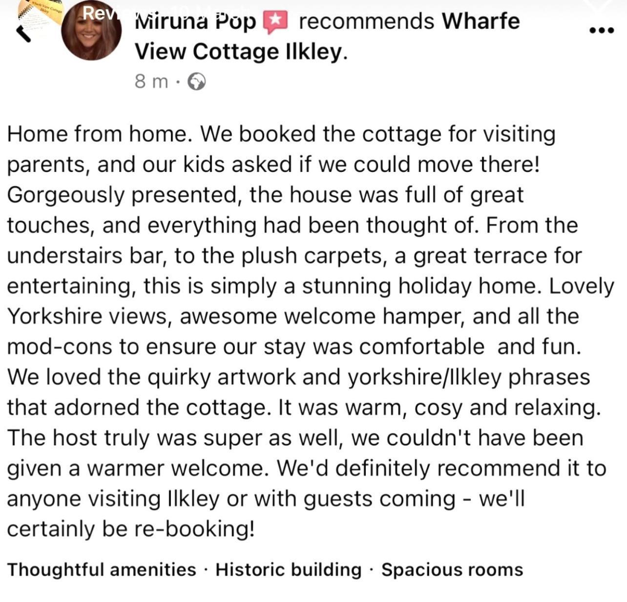 Wharfe View Cottage Ilkley Buitenkant foto